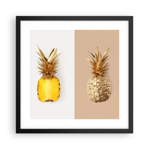 Poster in black frame - Pineapple for Us - 40x40 cm