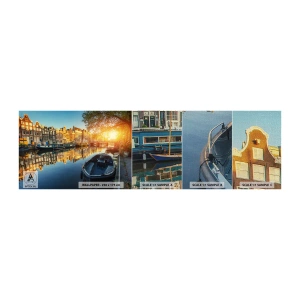 Photo Wallpaper Sample Premium Canvas - Morning in Amsterdam - City, Amsterdam, Architecture - 100x30 cm
