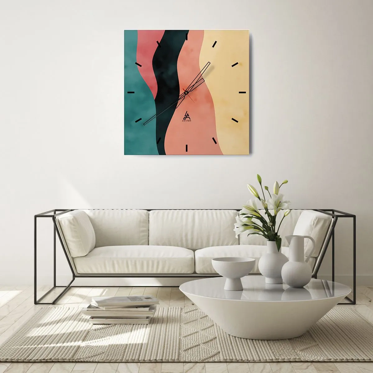 Wall clock - Clock on glass - Compatible Incompability - 30x30 cm