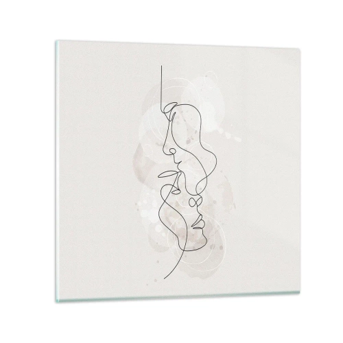 Glass picture - Tangled up in an Embrace - 50x50 cm