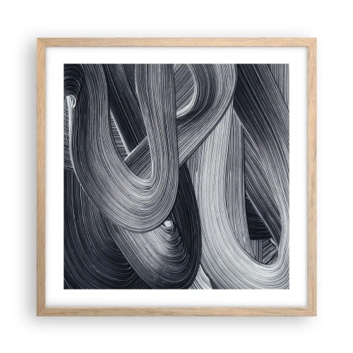 Poster in light oak frame - Fluidity of Reality - 50x50 cm