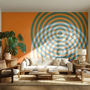 Photo Wallpaper Premium Canvas - Abstract Variation on a Circle - Abstraction, Piece, Districts - 400x280 cm