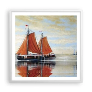 Poster in white frmae - Ahoy, Sailor, Sail… - 60x60 cm