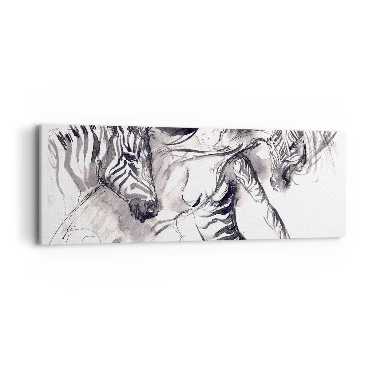 Canvas picture - Dancing With Zebras - 90x30 cm