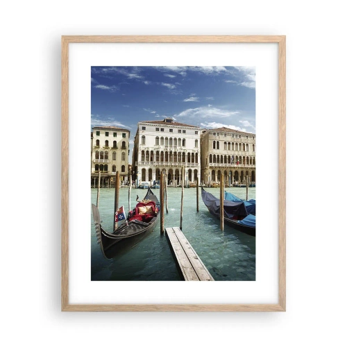 Poster in light oak frame - Palaces in Blue - 40x50 cm