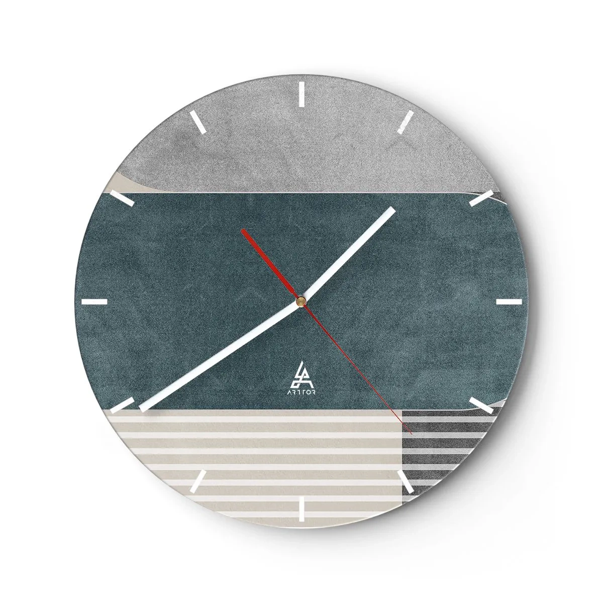 Wall clock - Clock on glass - Levelled Composition - 40x40 cm