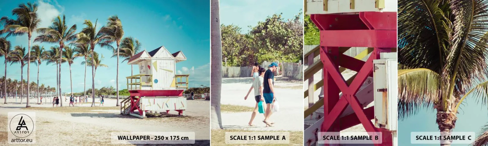 Photo Wallpaper Sample Standard Eco - Beautiful Day before You - Landscape, Beach, Florida - 100x30 cm