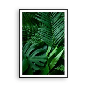 Poster in black frame - In a Green Hug - 70x100 cm