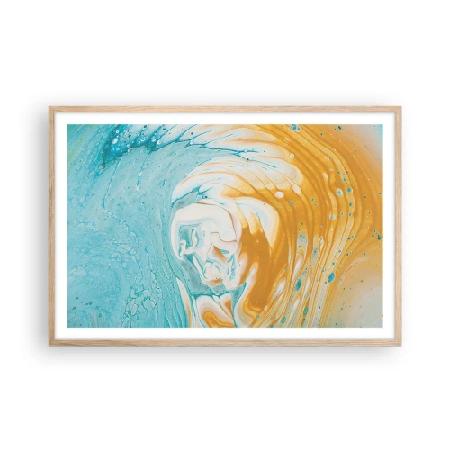 Poster in light oak frame - Pastel Swirl - 91x61 cm