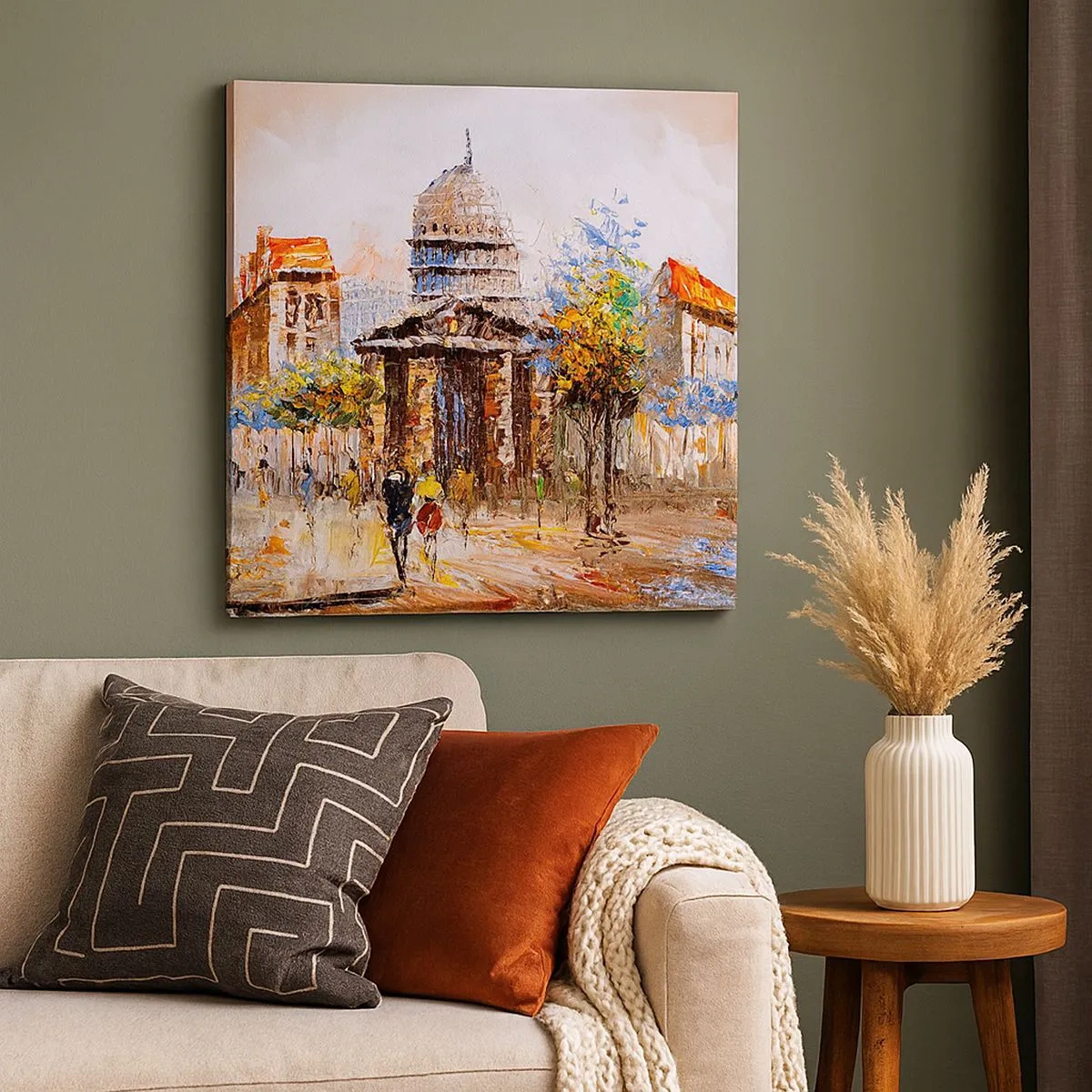 Canvas picture - Parisian Walk - 30x30 cm