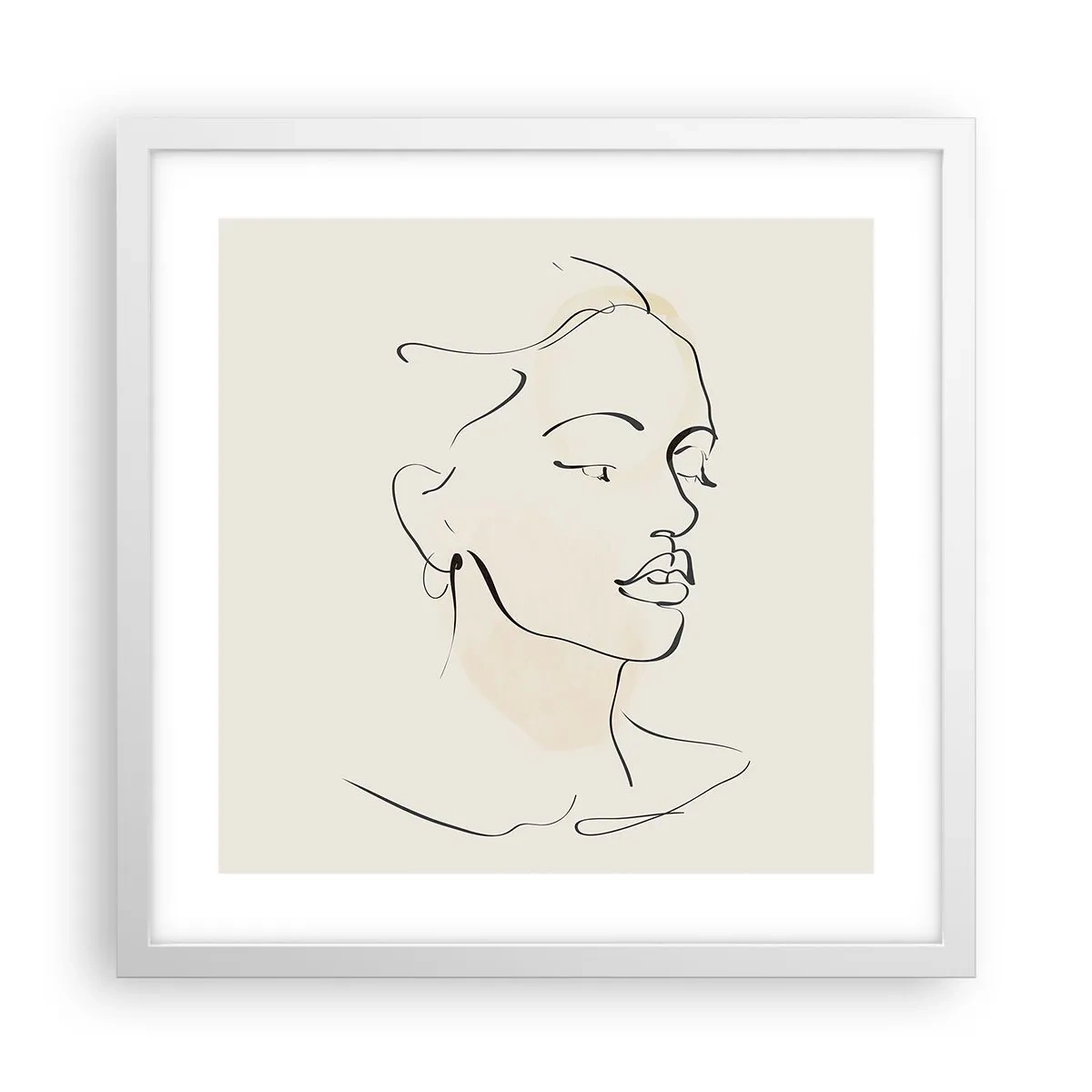 Poster in white frmae - With a Decisive Line - 40x40 cm