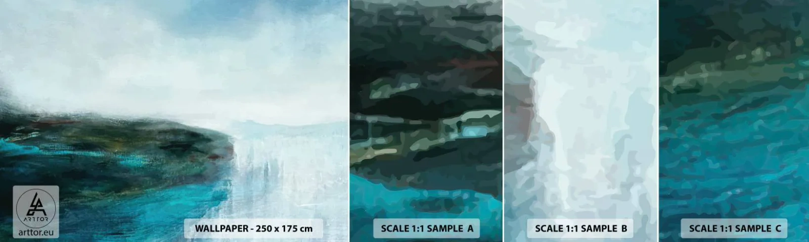 Photo Wallpaper Sample Standard Eco - Marine Abstract - Abstraction, Contemporary, Sea - 100x30 cm