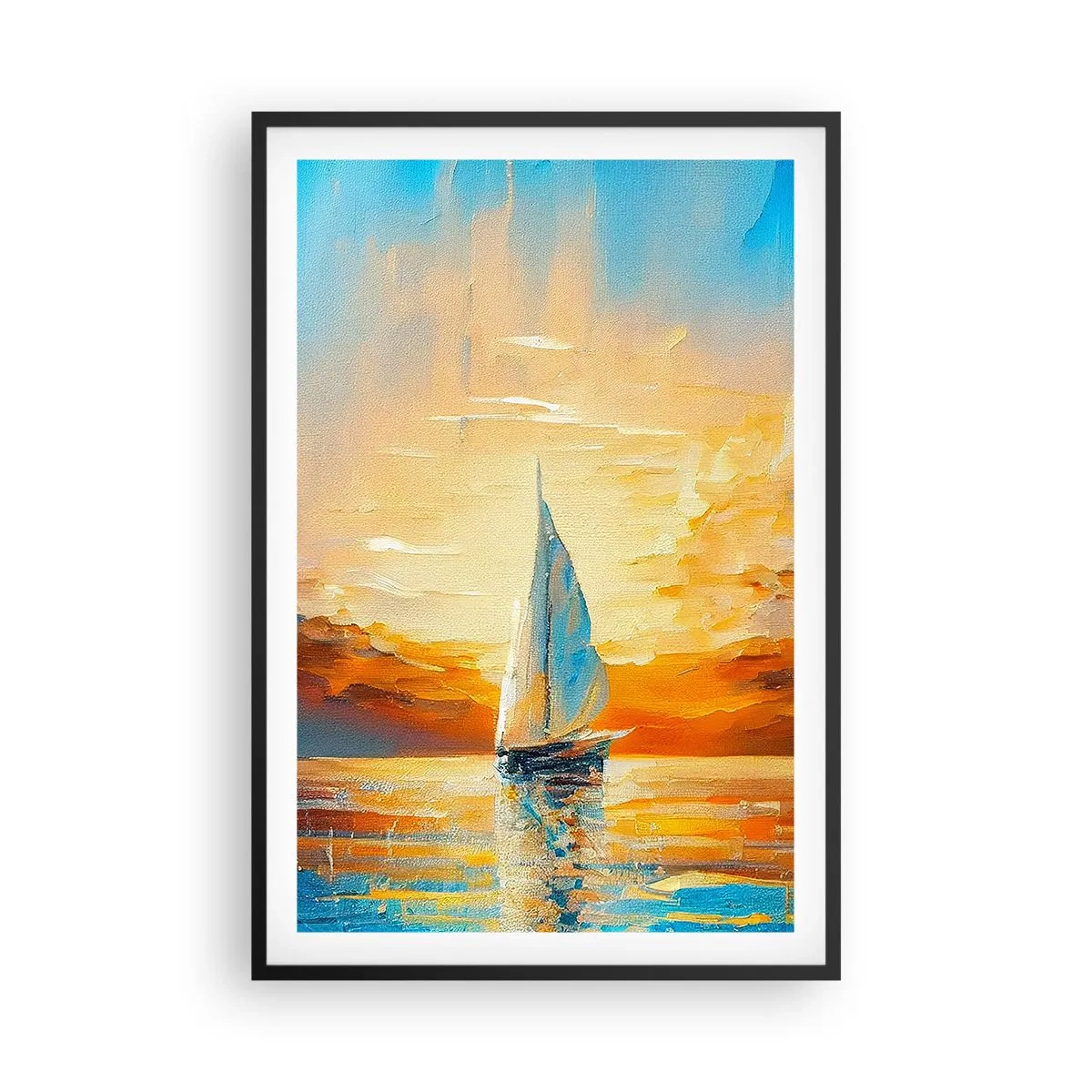 Poster in black frame - Sailing in Gold - 61x91 cm