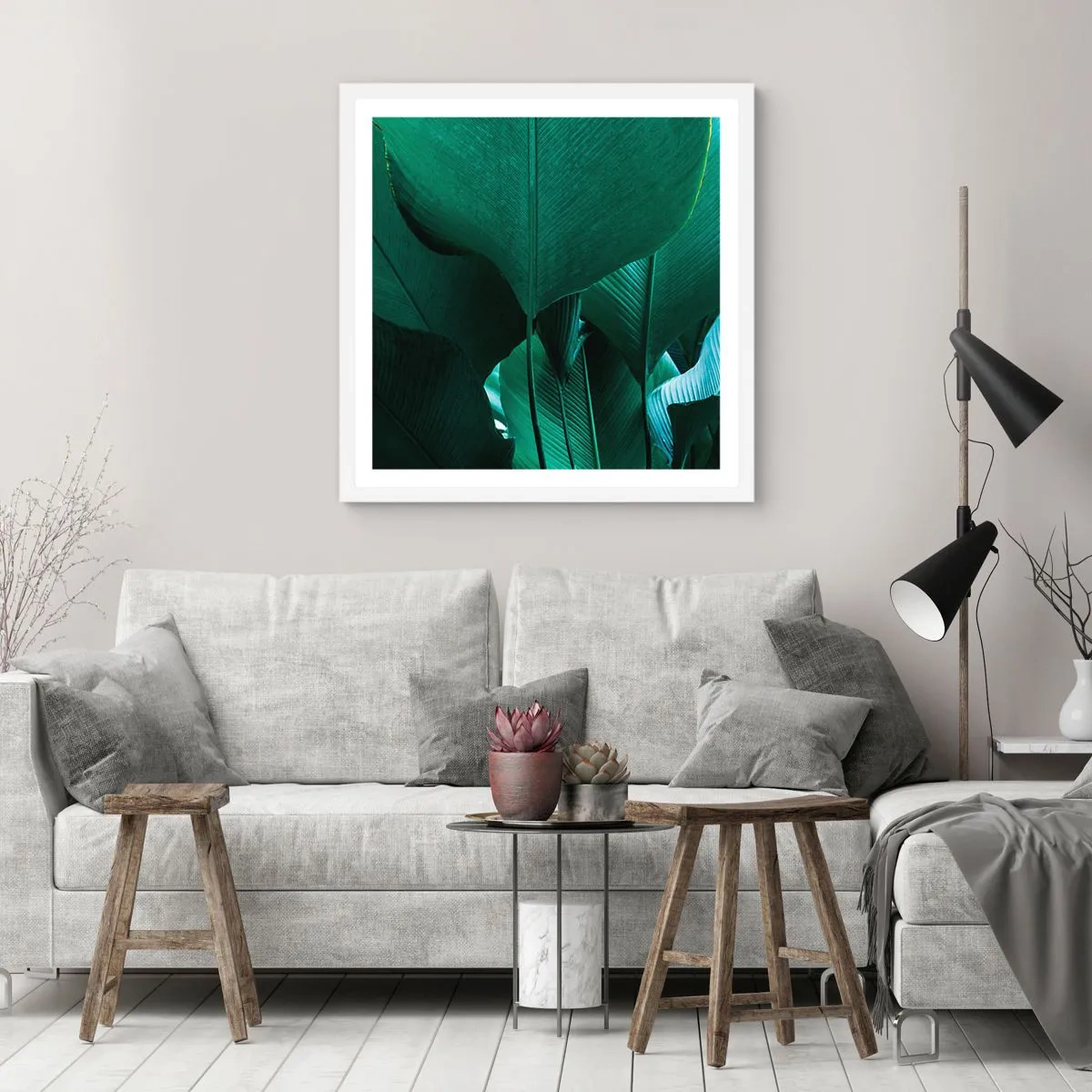 Poster in white frmae - Turned towards Light - 40x40 cm