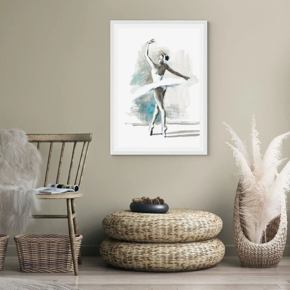 Poster in white frmae - Enchanted into a Swan - 40x50 cm