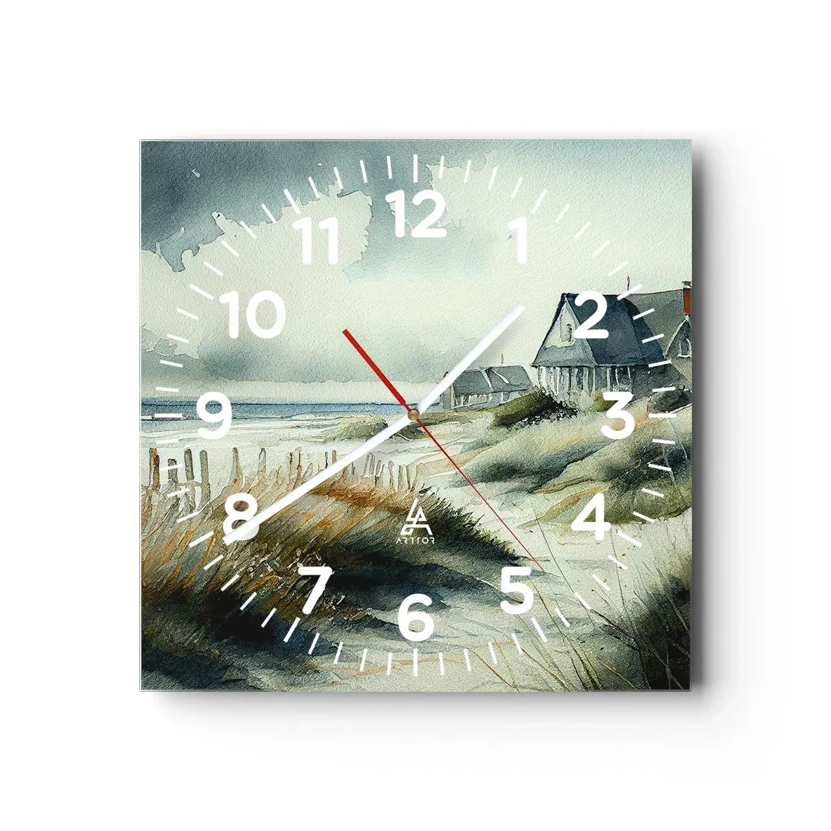 Wall clock - Clock on glass - Away from the Hustle and Bustle - 40x40 cm