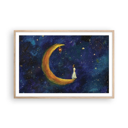 Poster in light oak frame - Calling of the World - 91x61 cm