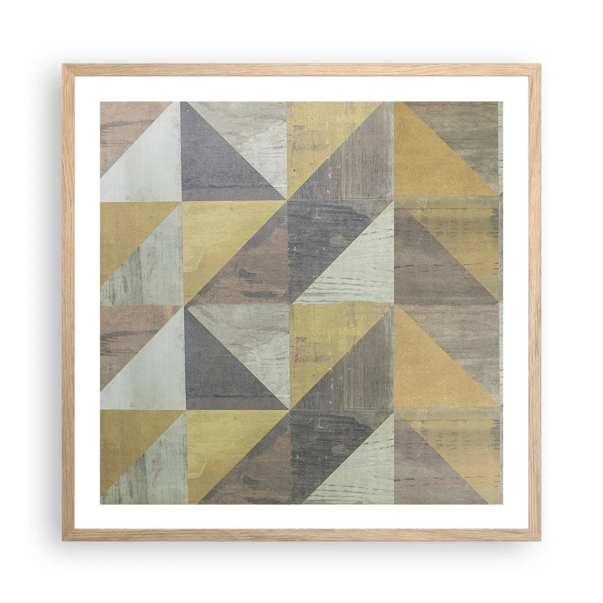 Poster in light oak frame - The Art. of Triangles - 60x60 cm