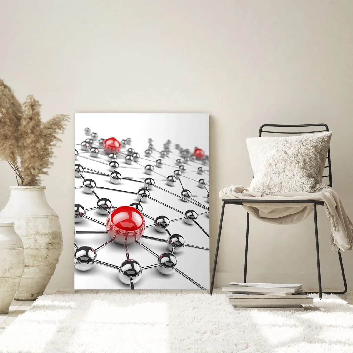 Glass picture - Silver Net - 70x100 cm