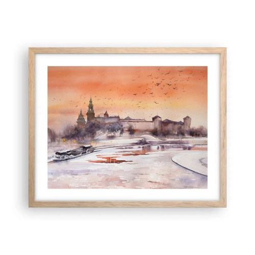 Poster in light oak frame - Royal Sunset - 50x40 cm