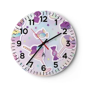 Wall clock - Clock on glass - Why We Can't Have Birthday Everyday? - 30x30 cm