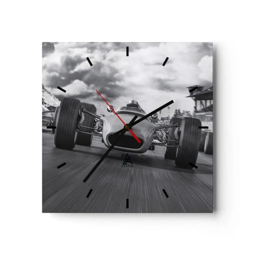 Wall clock - Clock on glass - There is Power! - 40x40 cm