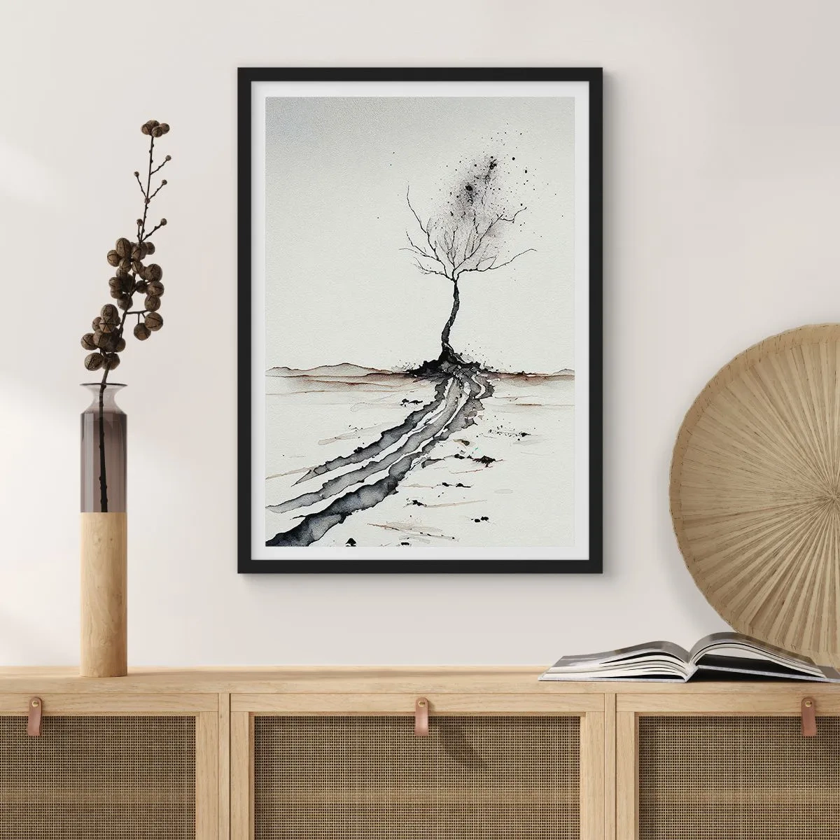 Poster in black frame - Winter Melancholy - 30x40 cm