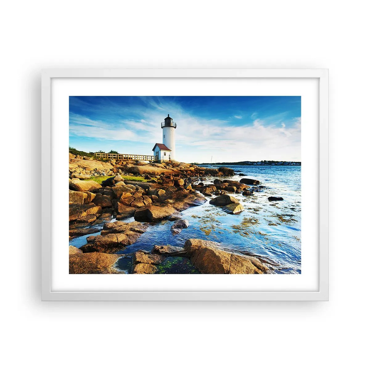 Poster in white frmae - Be Home Safe, I Am Waiting - 50x40 cm