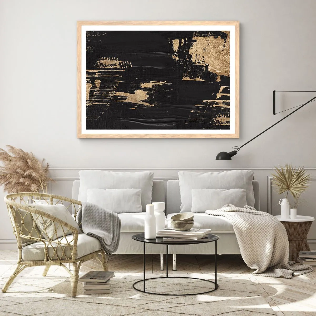 Poster in light oak frame - Touch Mark - 91x61 cm