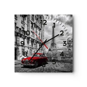 Wall clock - Clock on glass - Predator in the City - 40x40 cm