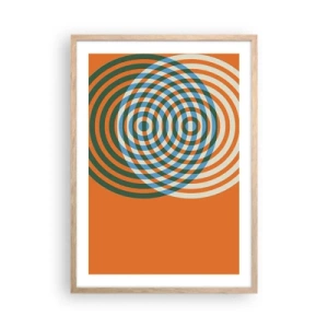 Poster in light oak frame - Abstract Variation on a Circle - 50x70 cm