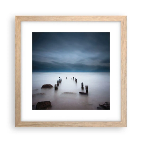 Poster in light oak frame - Pensive Lake - 30x30 cm