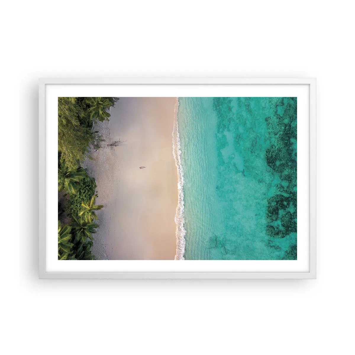 Poster in white frmae - Paradise Beach - 70x50 cm
