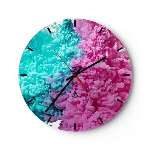 Wall clock - Clock on glass - Deciding Battle - 40x40 cm