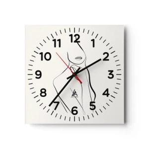 Wall clock - Clock on glass - Wave of Melancholy - 40x40 cm