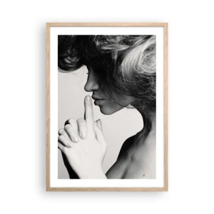 Poster in light oak frame - Listening to Herself - 50x70 cm