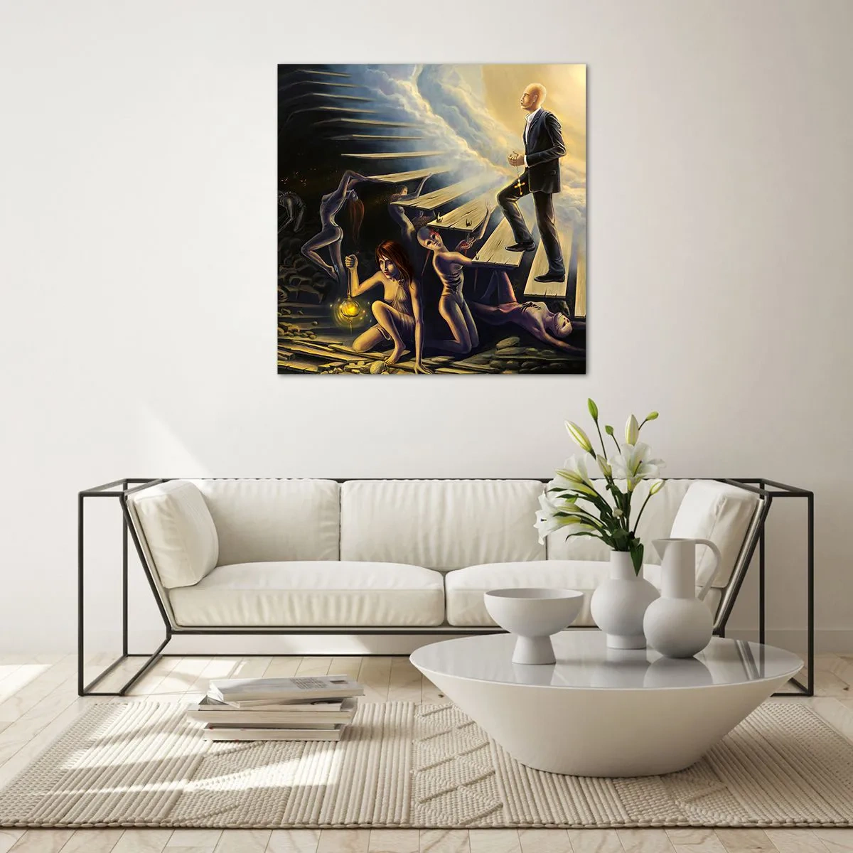 Glass picture - A Dantesque Journey towards the Light - 40x40 cm