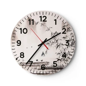 Wall clock - Clock on glass - Quiet As a Rice Field - 40x40 cm
