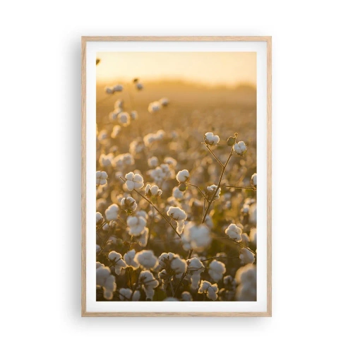 Poster in light oak frame - Fluffy Field - 61x91 cm