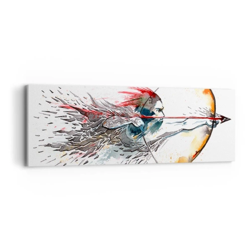 Canvas picture - Mythical Warrior with a Fiery Bow - 90x30 cm