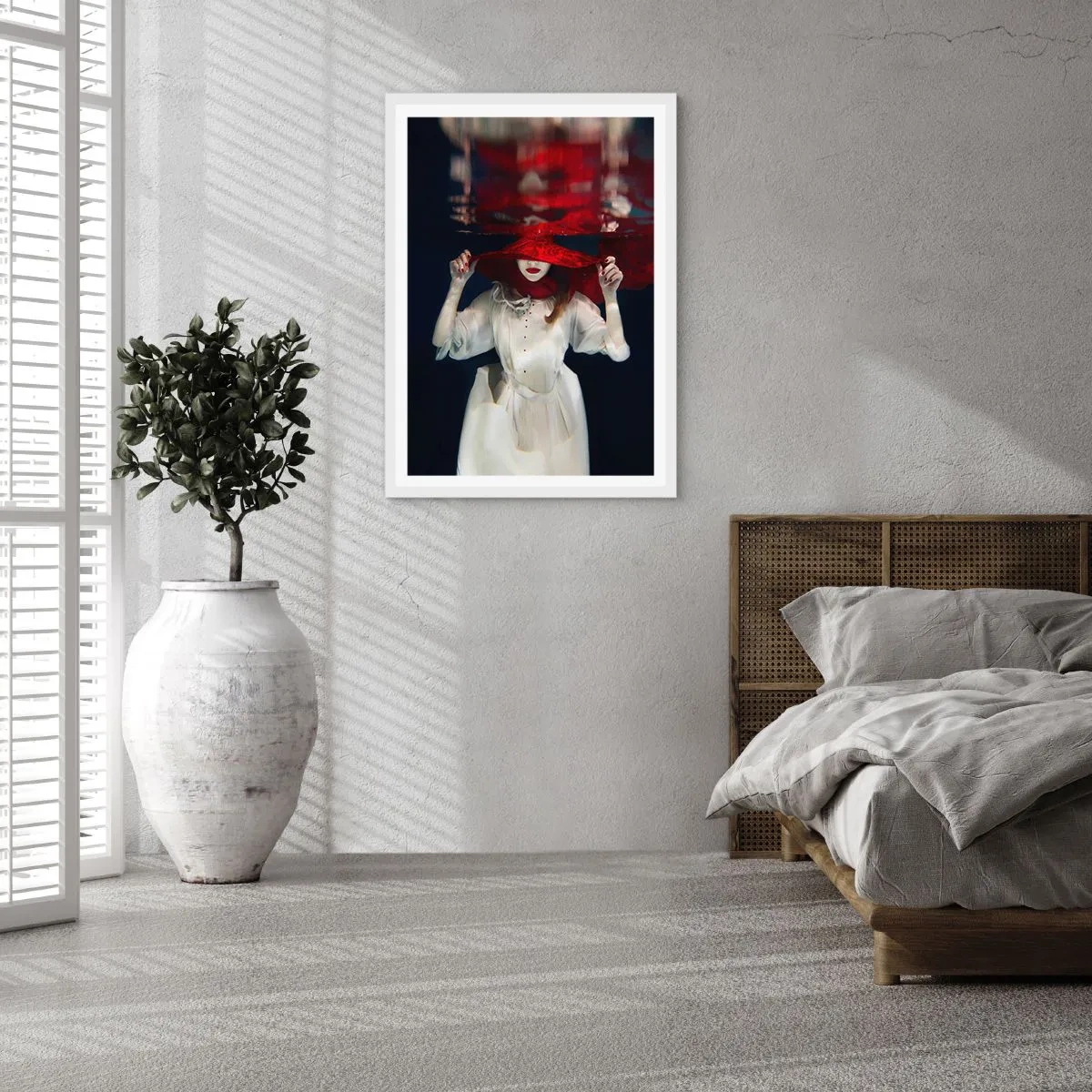 Poster in white frmae - Mysterious Woman - 50x70 cm
