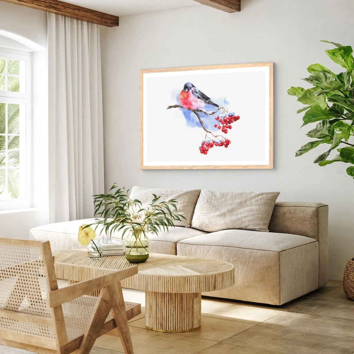 Poster in light oak frame - Winter in Colour - 100x70 cm