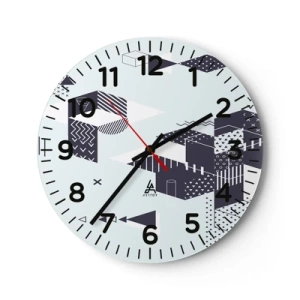 Wall clock - Clock on glass - In the Soul of a Mathematician - 40x40 cm