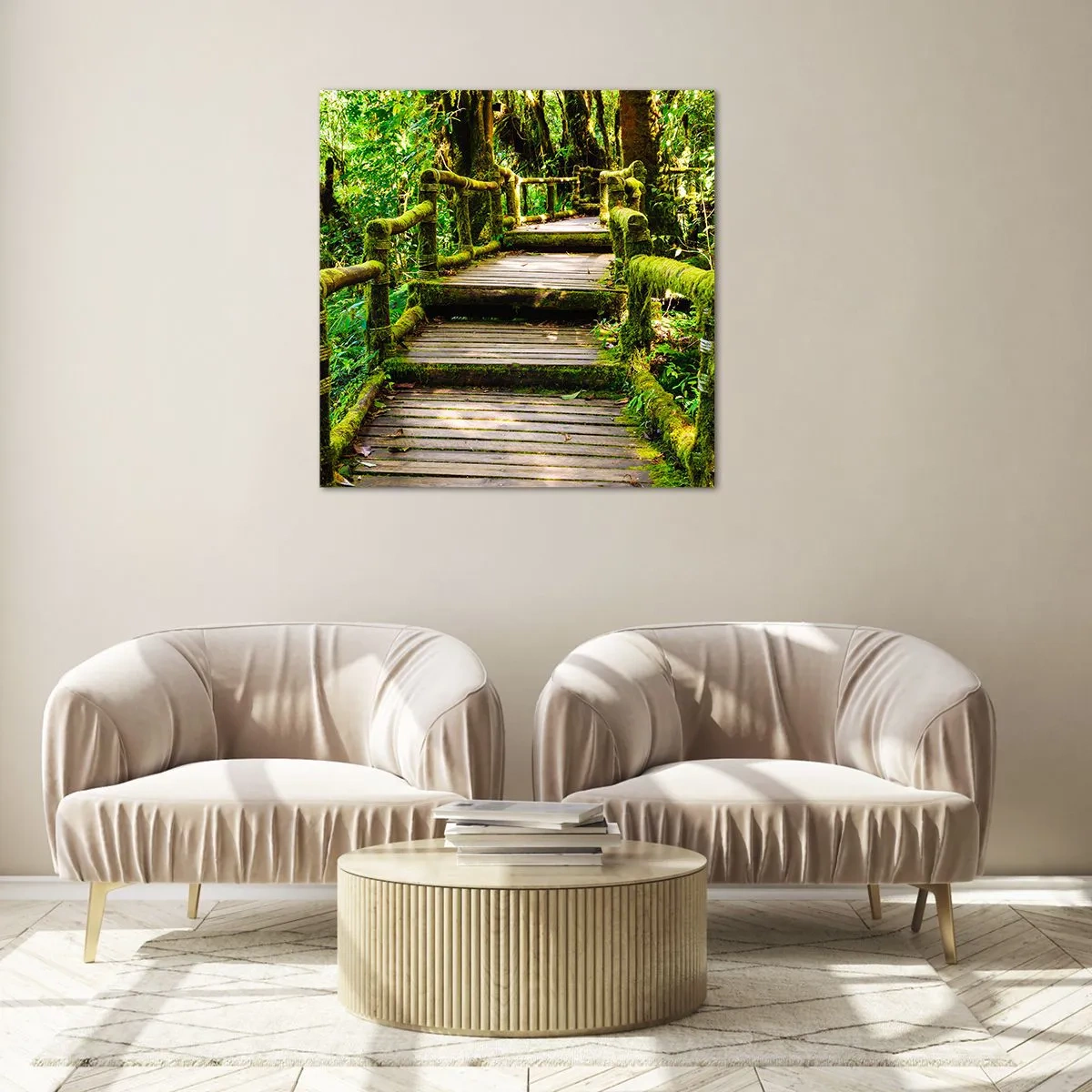 Glass picture - Down the Green Path - 50x50 cm
