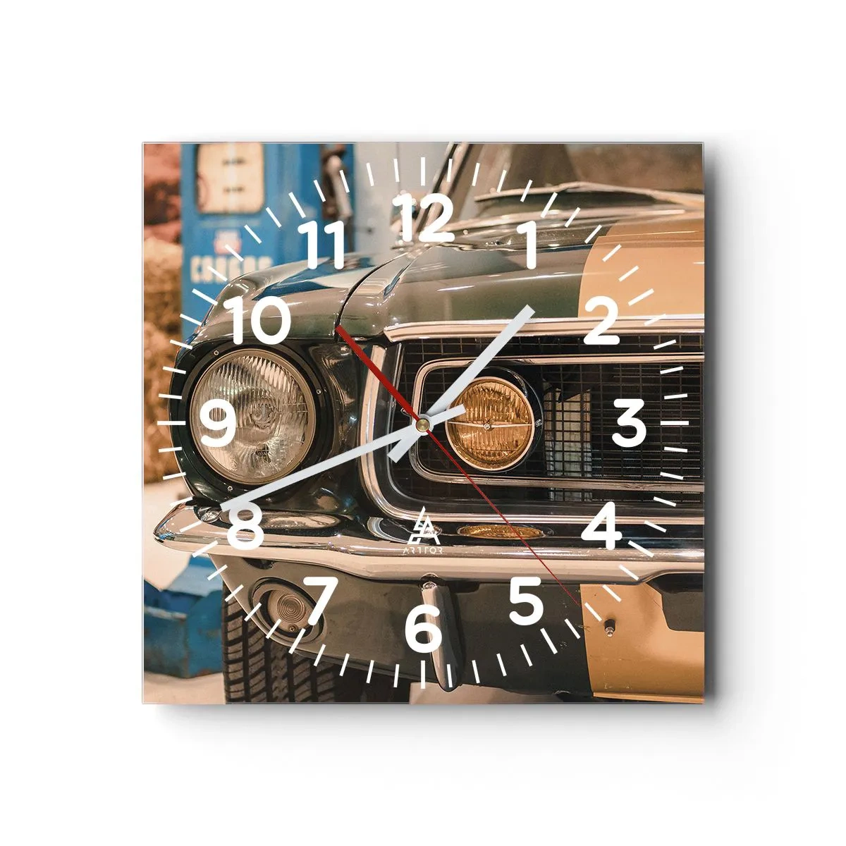 Wall clock - Clock on glass - Encounter with the Legend - 30x30 cm