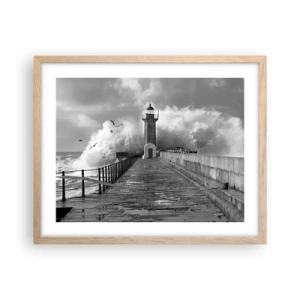 Poster in light oak frame - Fearless - 50x40 cm