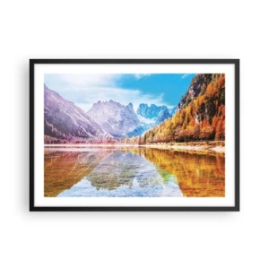 Poster in black frame - It's Autumn in the Mountains - 70x50 cm