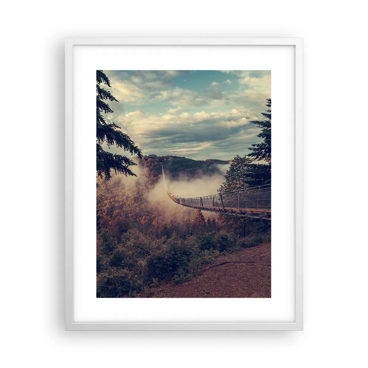 Poster in white frmae - Above Autumnal Forest - 40x50 cm