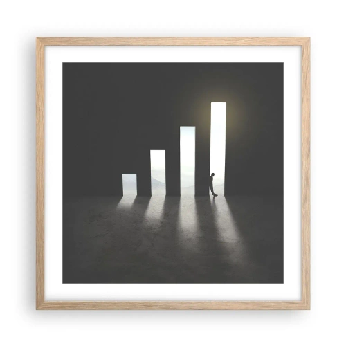 Poster in light oak frame - Success - Impression - 50x50 cm