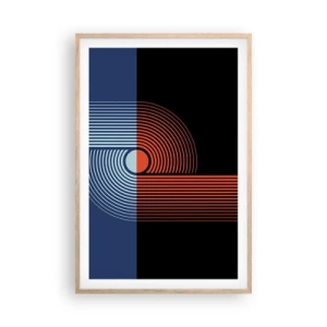 Poster in light oak frame - In a Geometrical Embrace - 61x91 cm